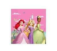 Procos Tovaglioli Principesse Disney, 33 x 33 cm, 2 veli, confezione da 20, FSC, compleanno, festa a tema