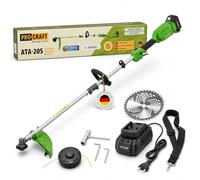 Procraft ATA-20S - Decespugliatore a batteria, 20 V, 420 mm, brushless + 1 batteria 4,0 Ah + caricatore