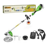 Procraft ATA-40S - Decespugliatore a batteria, 40 V, 420 mm, brushless + 1 batteria 4,0 Ah + caricatore