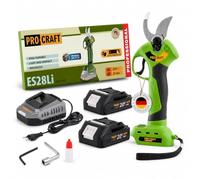 Procraft ES28Li bb - Cesoie da potatura a batteria, 20 V, 25 mm + 2 batterie da 2,0 Ah + caricatore