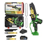 Procraft PKA32LI - Chainsaw senza spazzole e cordless con batteria da 4 Ah, caricatore, 6,8 lnch
