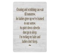 Procrastinate Cleaning Metal Tin Sign Scrubbing Can Wait Till Tomorrow Funny Saying Wall Decor for Home Office Cottage Farmhouse Gift 8 X 12 inch