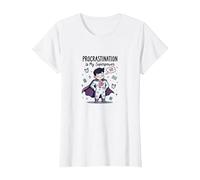 Procrastination is My Superpower Funny Superhero Maglietta, Donna, Bianco, 3XL