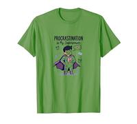 Procrastination is My Superpower Funny Superhero Maglietta, Uomo, Erba, 3XL
