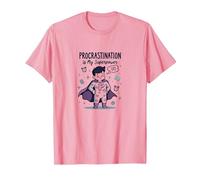 Procrastination is My Superpower Funny Superhero Maglietta, Uomo, Rosa, XXL