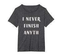 Procrastinator - Non finisco mai Nulla Maglietta, Donna Plus-Size, Grigio Scuro, 3X