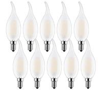 ProCrus E14 4W Lampada LED Candela,Lampadina Filamento C35 LED Forma di Candela,2700K Lampadine Candela Bianca Calda,4W Sostituisce 40W,400LM,Non Dimmerabile,Confezione da 10,Classe Energetica F