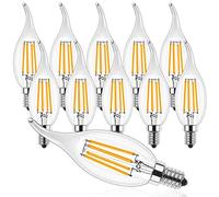 ProCrus E14 Lampadina a Candela LED Dimmerabile,4W LED per Lampadario,Candela Bianca Calda 2700K,Sostituisce Lampada da 40W,400LM,Trasparente,Confezione da 10,Classe Energetica F