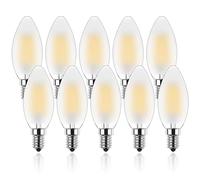 ProCrus E14 LED Dimmerabile a Forma di Candela 4W,Lampadine a Candela a LED Vintage Bianco Caldo 2700K,Sostituisce 40W,per Lampadari,Confezione da 10