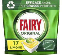 Procter & Gamble Fairy Detersivo Pastiglie Lavastoviglie Brillantante, 17 Capsule Lavastoviglie, Original Limone, Azione Pulente Al Primo Lavaggio, Efficace Sul Grasso Incrostato Con Azione Brillante