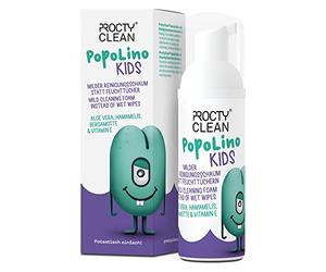 ProctyClean PopoLino Kids - una schiuma detergente per bambini che rende felici i glutei e rispetta l'ambiente. Con aloe vera, amamelide e vitamina E, al posto delle salviettine umidificate
