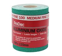 ProDec 10m Rotolo 100 Grana Medio-Fine Verde Ossido di Alluminio Carta abrasiva per la levigatura di legno, vernice, gesso, stucco, metallo e altro, 115mm di larghezza Carta abrasiva