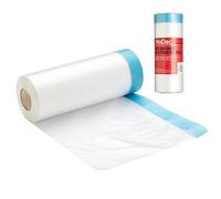 ProDec 110cm x 25m Rotolo di foglio di politene pre-mascherato, antipolvere e impermeabile, ideale per coprire e proteggere pavimenti e mobili durante la pittura e la decorazione