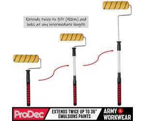 Prodec 22.9cm Telescopico Telaio Spessore Medio Manica Rullo per Vernice Doppio