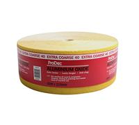 ProDec Rotolo di carta abrasiva in ossido di alluminio giallo grana 40, grana 40, per levigare legno, vernice, gesso, riempitivo, metallo e molto altro ancora, carta vetrata larga 115 mm, compatibile