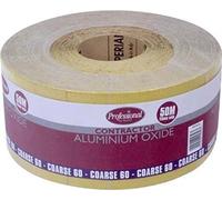 ProDec 50m Rotolo 60 Grit Grana grossa Giallo Ossido di alluminio Carta abrasiva per la levigatura di legno, vernice, gesso, stucco, metallo e altro, carta abrasiva larga 115mm