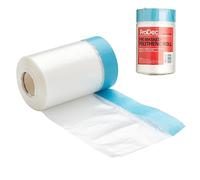 ProDec 55 cm x 25 m Rotolo di fogli di politene pre-mascherati, antipolvere e impermeabili, ideali per coprire e proteggere pavimenti e mobili durante la pittura e la decorazione