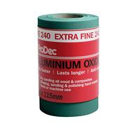 ProDec Rotolo di carta abrasiva extra fine in ossido di alluminio verde, grana 240, 5 m, per levigare legno, vernice, intonaco, stucco, metallo e altro, larghezza 115 mm, compatibile con levigatrici a