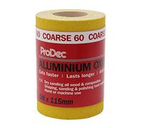 ProDec 5m Rotolo 60 Grana grossa Giallo Ossido di Alluminio Carta abrasiva per la levigatura di legno, vernice, gesso, stucco, metallo e altro, carta abrasiva larga 115 mm