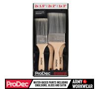 ProDec 5pc Trade Qualità Decorazione Sintetico Pennello Set 3.8cm,5.1cm,7.6cm