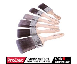 ProDec 6 Pezzi Sintetico Pennelli Set 3.8cm 5.1cm 7.6cm Gratis Falegname