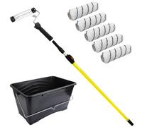 Prodec 8pc Pittura 22.9cm Microfibra Rullo 15 Litro Recipiente + Estensione Asta