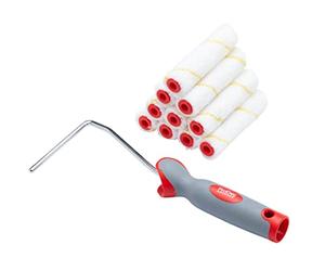 ProDec Advance 11 pezzi da 4 pollici, rulli in microfibra a pelo corto e telaio per una finitura liscia con emulsione, lucida, satinata, vernice, mordente su pareti interne, soffitti, legno