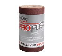 ProDec Advance 5m Rotolo 100 Grana medio-fine ProFlex Carta abrasiva all'ossido di alluminio ultra flessibile e resistente alle crepe per la levigatura di legno, vernice, gesso, stucco metallo e altro