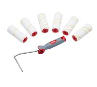 ProDec Advance 7 pezzi da 4 pollici Jumbo a pelo corto in microfibra Mini rulli per pittura e telaio per una finitura liscia con emulsione, lucida, satinata, vernice, tinta per legno su pareti interne