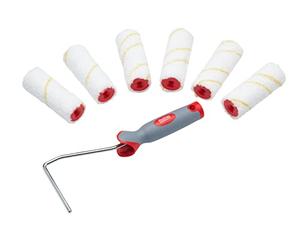ProDec Advance 7 pezzi da 4 pollici Jumbo a pelo corto in microfibra Mini rulli per pittura e telaio per una finitura liscia con emulsione, lucida, satinata, vernice, tinta per legno su pareti interne