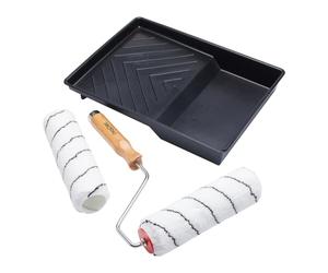 ProDec Advance 9 pollici x 1,75" Set di 4 rulli in microfibra gemelli a pelo medio, telaio a gabbia e vassoio per dipingere con pitture a emulsione su pareti e soffitti interni, 9