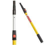 ProDec Asta di prolunga in fibra di vetro e alluminio con chiusura a pulsante per telai a rullo per verniciatura, offre una portata maggiore compatibile con telai a vite e a pressione