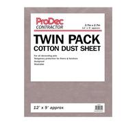 ProDec Contractor 2 pk Foglio per la polvere di cotone per la decorazione, protezione per tappeti, panno lavabile, schermo per la vernice, fogli per la pittura, fogli per la polvere per mobili