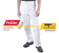 Prodec Imbianchini Bianco Pantaloni da Lavoro Decoratori Al Ginocchio Pad Tasche