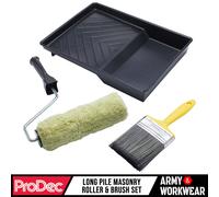 ProDec Kit Rullo Manuale Muratura 9"x1.75" Con Pennello Piatto + Set Bracciolo