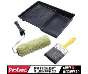 ProDec Kit Rullo Manuale Muratura 9"x1.75" Con Pennello Piatto + Set Bracciolo