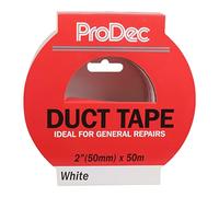 ProDec Nastro bianco argento da 2 pollici x 50 m, nastro adesivo impermeabile per riparazioni di gaffer e condotte, larghezza 2" 50 mm