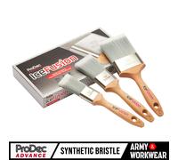 ProDec Advance Set di 3 pezzi di pennelli sintetici professionali Ice Fusion Trade per dipingere con vernici a emulsione, lucide e satinate su pareti, soffitti, legno e metallo