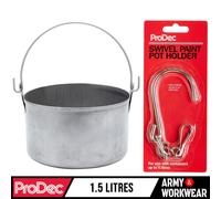 ProDec Pittura Bollitore Lattina Metallo 15.2cm Rotondo 1.5Ltr Girevole Pot Hook