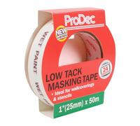 ProDec PLTT25 - Nastro adesivo per pittori a bassa aderenza per superfici delicate, per dipingere e decorare interni, compatibile con tutte le vernici, larghezza 25 mm, crema