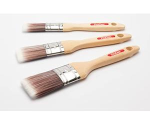 ProDec Set di 3 pezzi di pennelli sintetici professionali Premier Oval Trade, ideali per la verniciatura di battiscopa, architravi e altre superfici curve o modellate