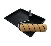ProDec Set di 3 rulli per pittura a pelo medio, telaio a gabbia e vassoio per pitturare con pitture a emulsione e per muratura su pareti e soffitti interni ed esterni, 9".