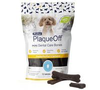 ProDen PlaqueOff 20 Mini Ossi Dentali al Gusto di Burro d'Arachidi e Banana per Cani di Piccola Taglia, Rimuove Tartaro, Placca e Alito Cattivo, Migliora la Salute Orale