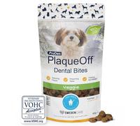 ProDen PlaqueOff 60 g di bocconcini dentali al gusto vegetale per cani e gatti: aiuta a rimuovere il tartaro, combatte l'alito cattivo e le malattie gengivali e favorisce l'igiene orale