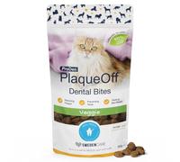 ProDen PlaqueOff Bites Dentali per Gatti - 60 g, Gusto Vegetale, Rimuove Tartaro e Alito Cattivo, Detergente Dentale 100% Naturale, Migliora la Salute Orale Generale