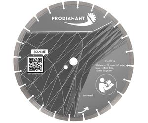PRODIAMANT Disco da taglio diamantato Premium universale 350 mm x 25,4 mm altezza segmento blocco 10 mm