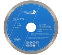 PRODIAMANT Disco da taglio diamantato Tile Professional 125 mm x 22,23 mm F702 ProRim no break out su piastrelle smaltate gres porcellanato ceramica e pietra naturale