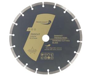 PRODIAMANT disco diamantato 230mm universale 230 x 22,2 mm calcestruzzo, pietra, mattone disco da 7mm segmento