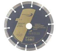 PRODIAMANT Disco Diamantato Universale 180 mm x 22,23 mm - segmento 10 mm, per cemento, pietra, mattoni, adatto a smerigliatrice angolare