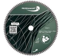 PRODIAMANT Lama per sega multiuso, 315 x 30 mm, 100 denti HM TCT per legno, alluminio, plastica e laminato